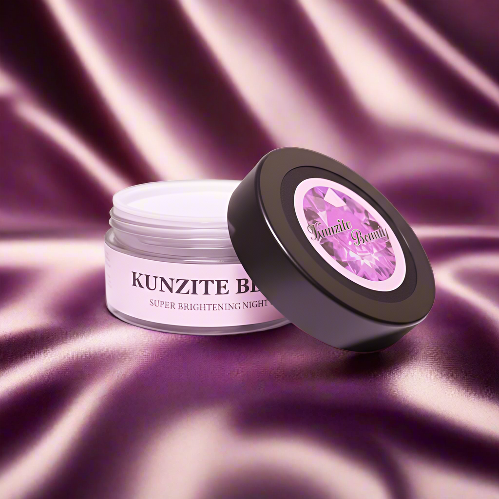 Kunzite Beauty product on a marble surface